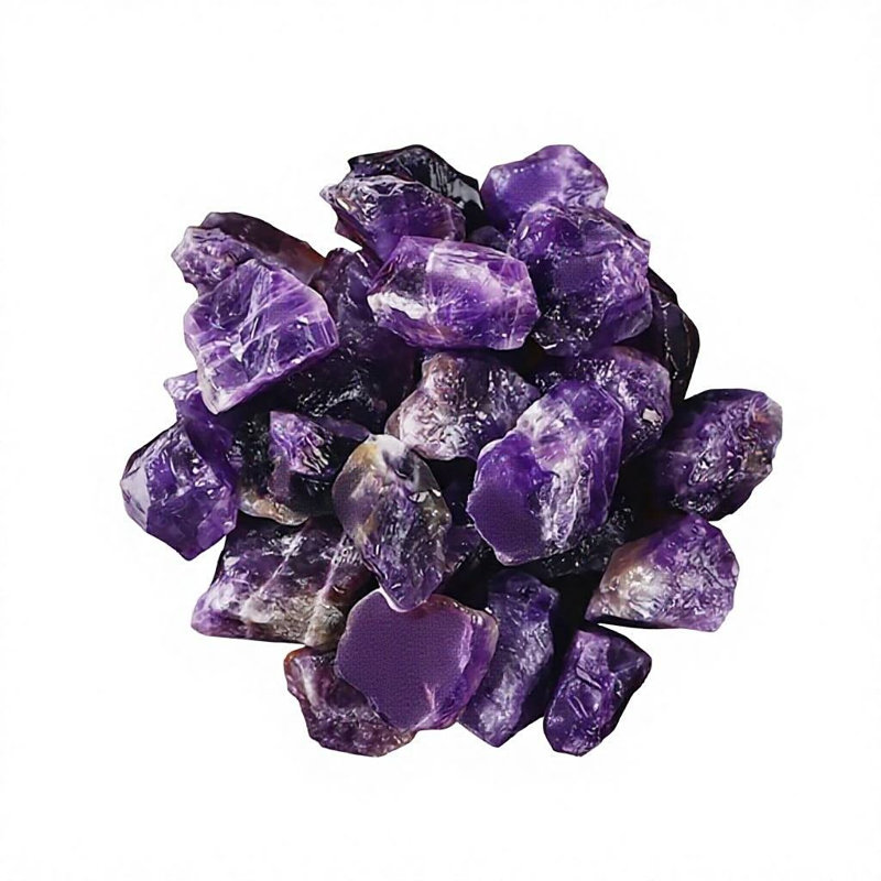  1,1 lb (500 g) de pierres de cristal améthyste mauves crues naturelles - décor de méditation en pierre précieuse de qualité supérieure, décoration zen et spa de luxe, env. 10 à 15 pièces