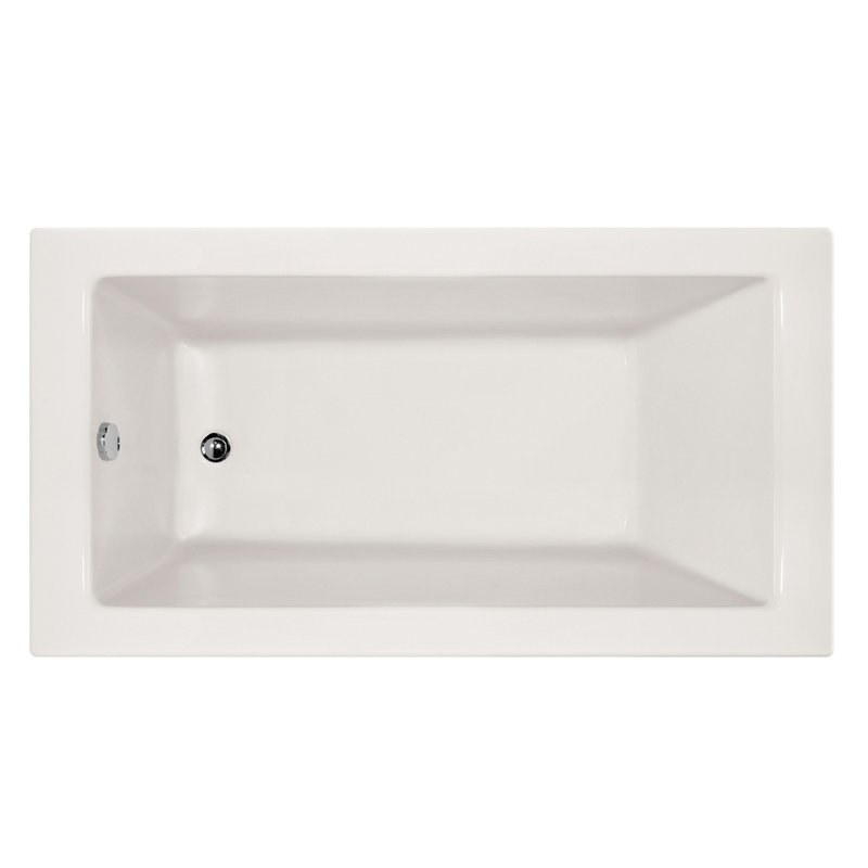Sydney 60'' L Soaking Bathtub, White, Left, Matte Black