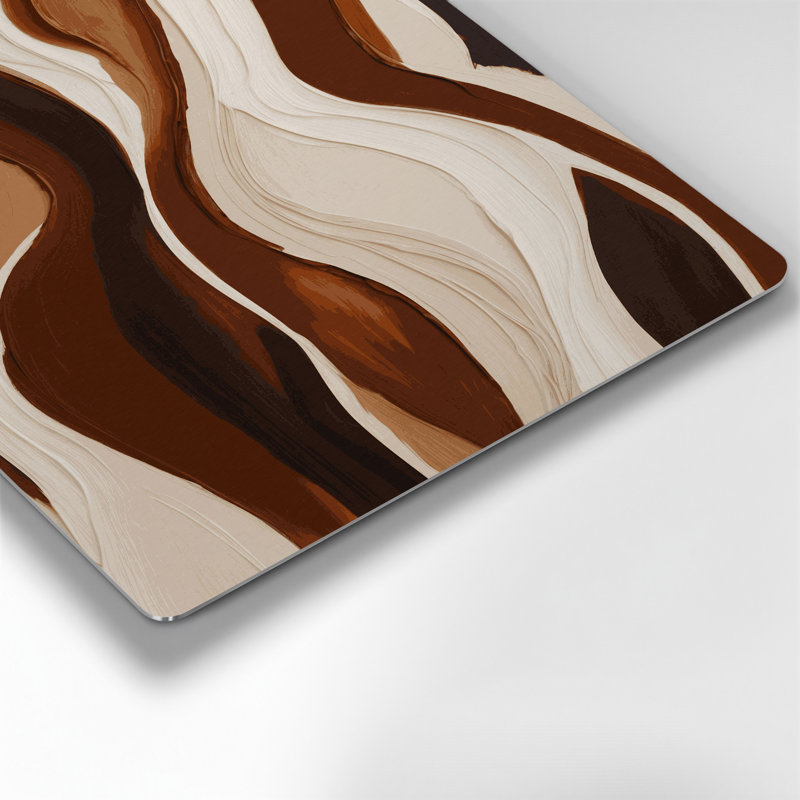 Art mural abstrait en métal beige 19, H 12 po x l 12 po