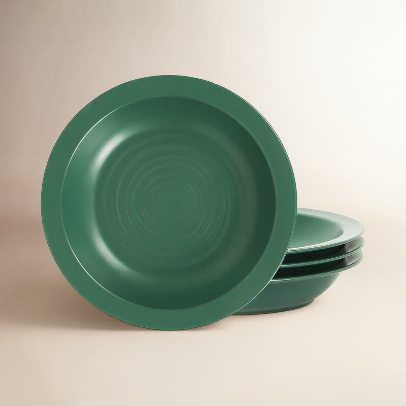 Stone Lain Orbit 4-Piece Pasta Bowl Set Stoneware, Green