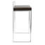 Tabouret de bar empilable contemporain de 76 cm avec coussin en similicuir brun - Ensemble de 3