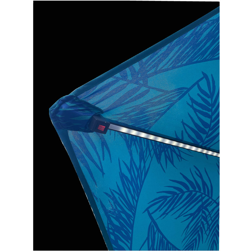 Parasol 9 pi avec motif clair + cyan, Cyan