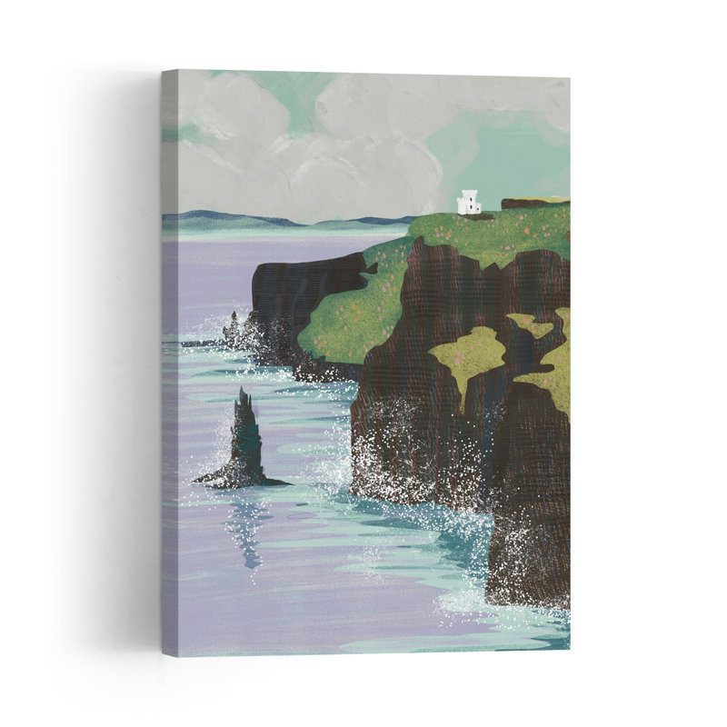 Irish Coastal Cliffs Dramatic Peaceful Serene Coastal Landscape Wall Art Print by Charlotte Trudgett - Print