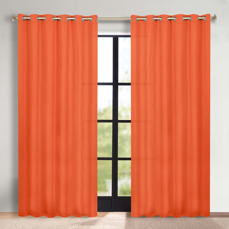 Paire de rideaux obscurcissant avec œillets Millendon, Rouille, L 70 po x L 108 po