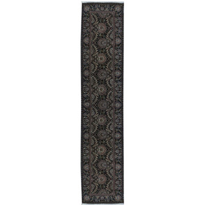 Wool Oriental Area Rug in Black