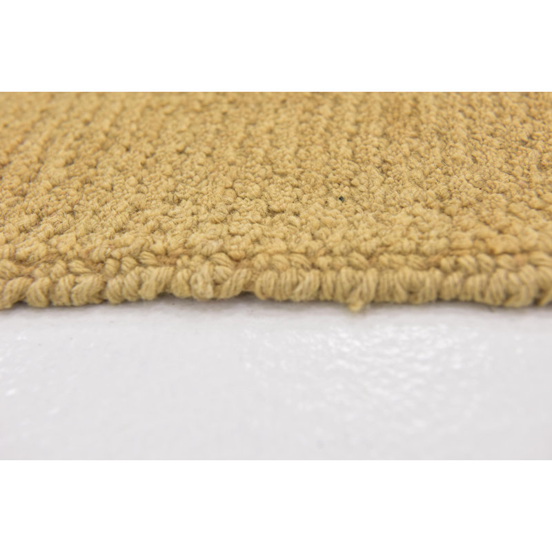 Tapis beige en laine nouée à la main de conception unique de 4 pi 5 po x 6 pi 6 po Mehdi