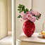 Vases de table en céramique rouge à pois faits à la main