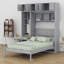 Lit escamotable mural avec bureau, armoire supérieure et tablettes de rangement-1787628383-1787628381