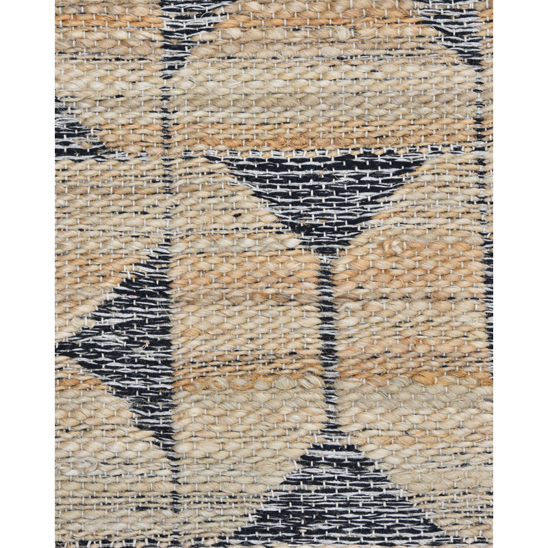 Geometric Area Rug in Light Brown/Black, Rectangle 3' x 5'