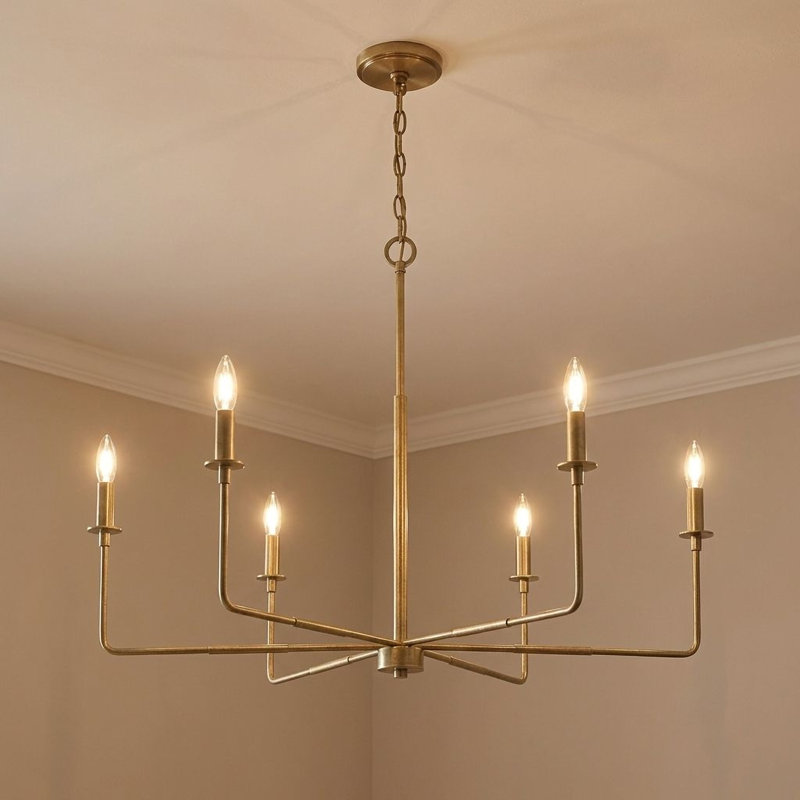 Alysa 6-Light Chandelier, Laiton chaleureux