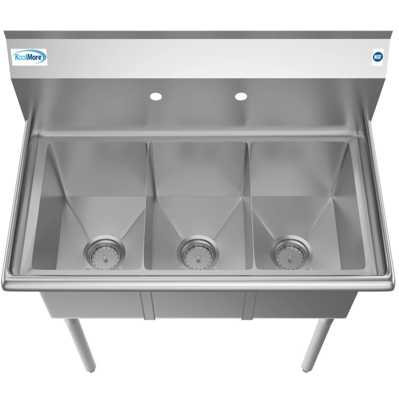 36'' Stainless Steel Triple Bowl Commercial Kitchen Sink