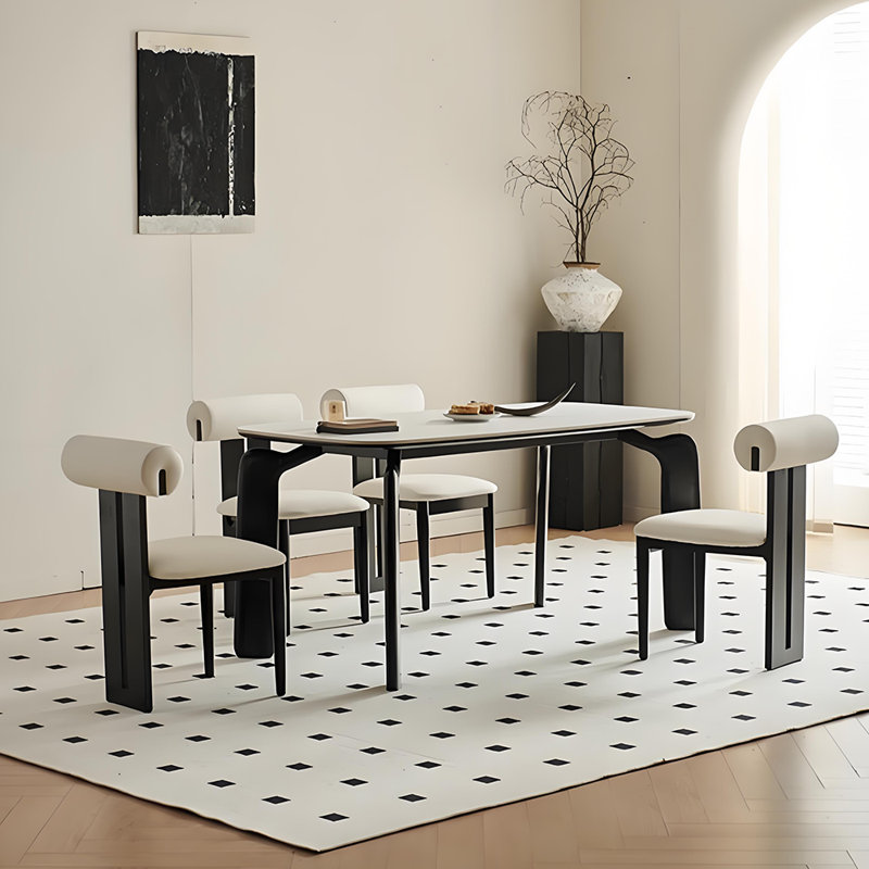 Ensemble de salle à manger en ardoise crème, H 29,5 po x L 55,1 po x l 31,5 po