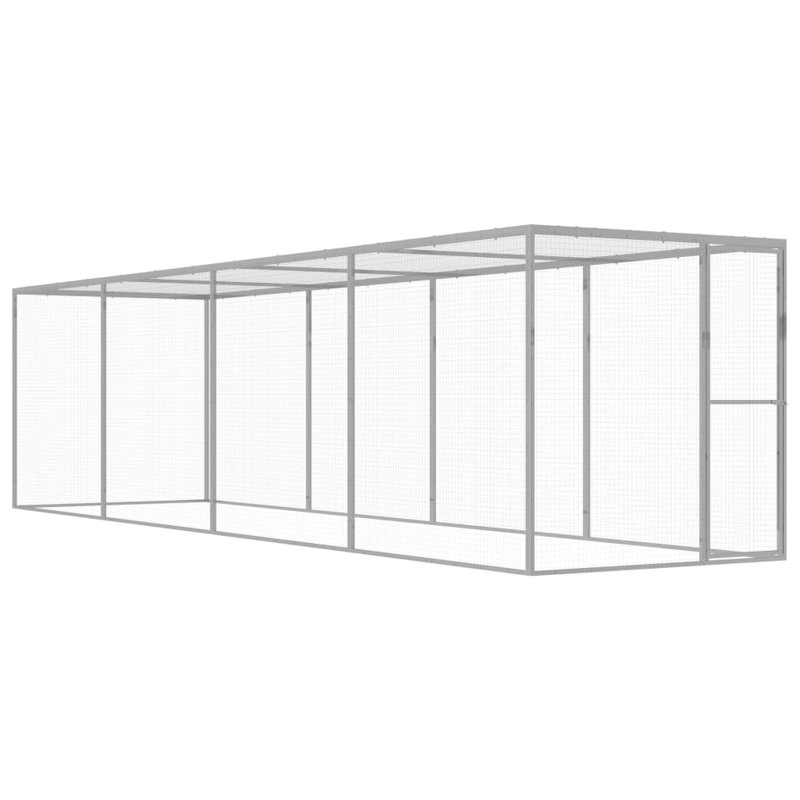 Millom Galvanised Steel Kennel With Door, 150cm H x 150cm W x 600cm D