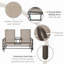 Banc oscillant d'extérieur avec table centrale, causeuse de patio à structure en métal avec tissu maillé respirant et accoudoirs pour la véranda de jardin