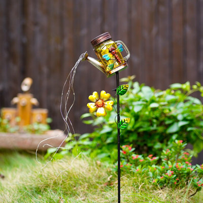Veilleuse en fer forgé creux lampe de projection cour extérieure solaire jardin bouilloire lampe prise lampe décorative fer solaire bouilloire lumière type de douche jardin art lampe de douche