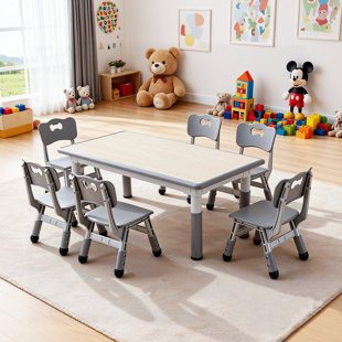 Aarianna Kids 7 Piece Play Or Activity Table and Chair Set
