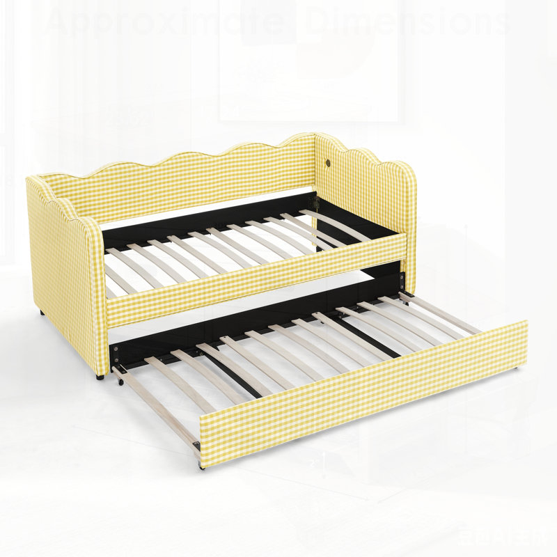 Lit de jour Cozy Gingham, Yellow