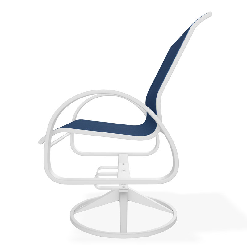 Aruba II Outdoor Lounge Chair, White, Cobalt 35D Sunbrella®