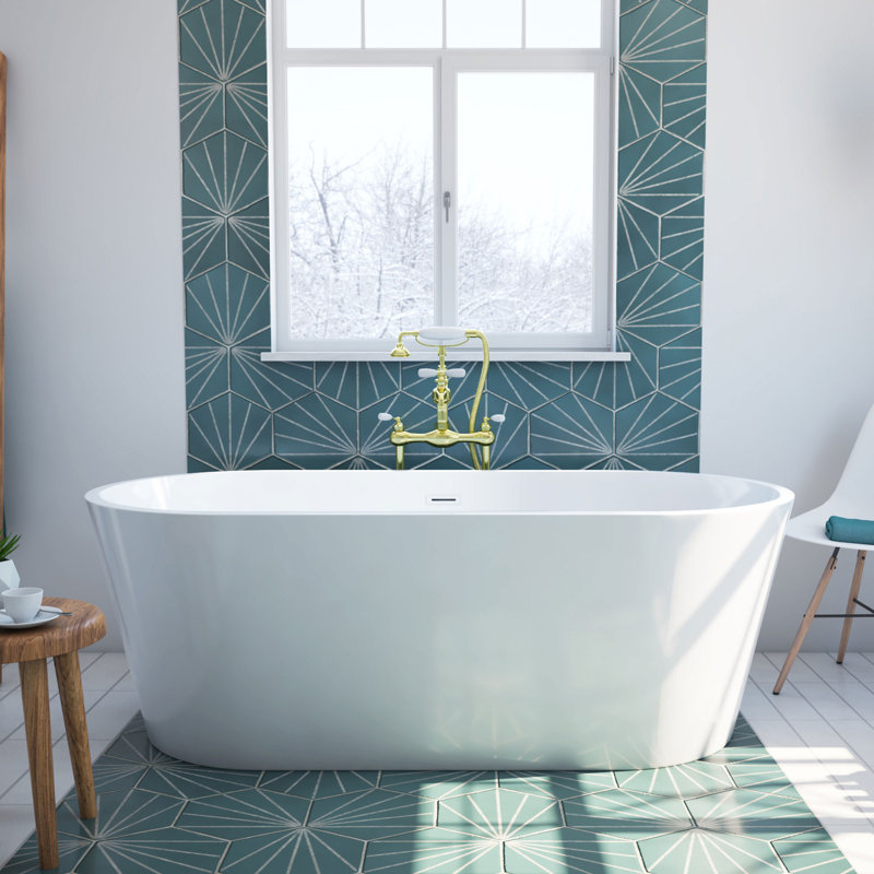 Baignoire autoportante en acrylique blanc L 67 po x H 23 po DreamLine Havana