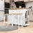 Kitchen Island with 2 Bar Stools, Power Outlet, Storage Rack and 2 Drawers-398232748