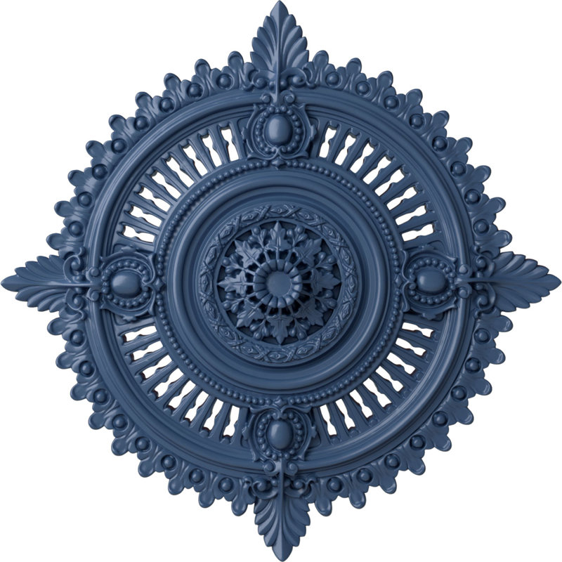 Endurathane Haylynn Ceiling Medallion, 29 1/8"OD x 1 1/4"ID x 4"P (Fits Canopies up to 1 1/4"), Hand-Painted Americana Finish