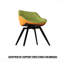 Ensemble de salle à manger 4 pièces style médiéval moderne: table en panneau de fibres à densité moyenne de style crème 63 po et 4 chaises en polyuréthane vert, pieds en métal noir