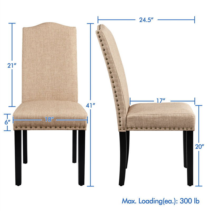 Chaises de cuisine classiques avec pieds en bois massif
