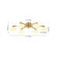 Mid-Century Symmetrical 6-Light Brass Ellipse Glass Sputnik Semi-Flush Mount