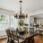 6-Light Matte Black Candle Chandelier, 20.47" French Country Farmhouse Dining Room Light with Adjustable Chain