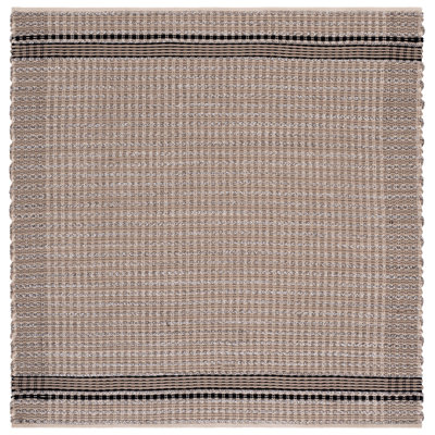 Hand-Woven Striped Cotton Rug
