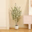 Eucalyptus artificiel Adalia en pot blanc-1625747318