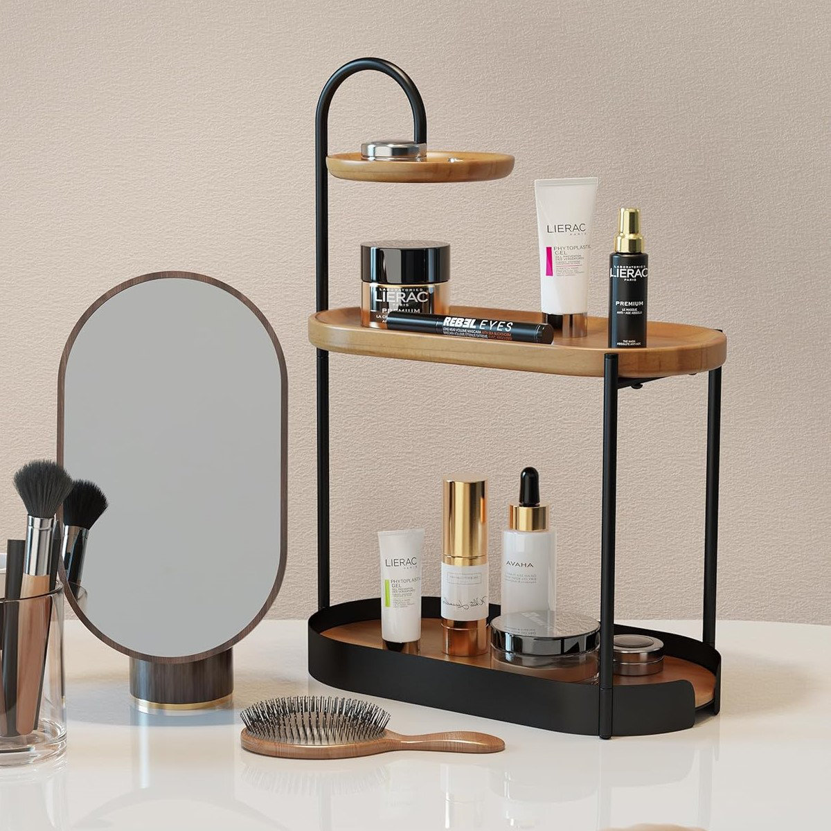 17 Stories 3-Layer Uniquely Designed Dressing Table Decoration Storage ...