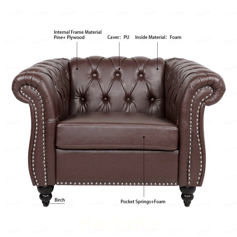 Sofa 1 place pour salon, Dark Brown