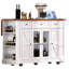 Îlot de cuisine 53 po avec deux portes d'armoire en verre trempé-1684200678