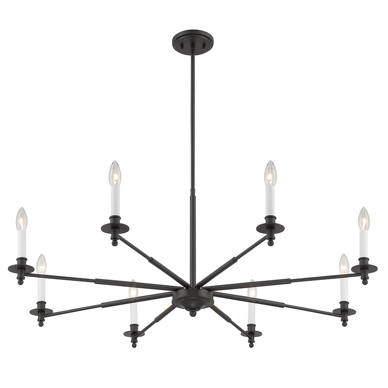 Perle 8-Light Chandelier, Noir mat