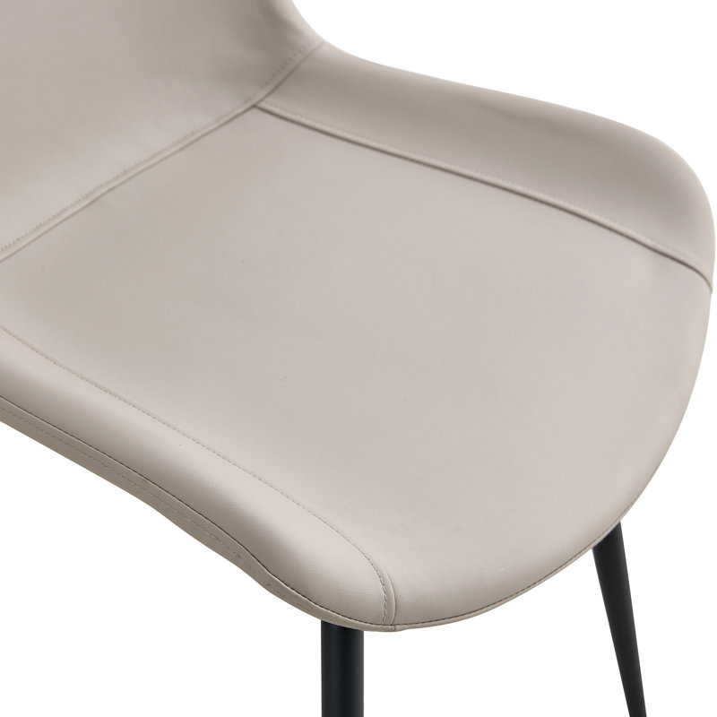Chaises de salle à manger modernes en similicuir avec pieds en métal, Gris
