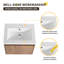 Meuble-lavabo mural simple 48 po avec lavabo en résine, meuble-lavabo flottant avec 4 portes et 2 tablettes réglables
