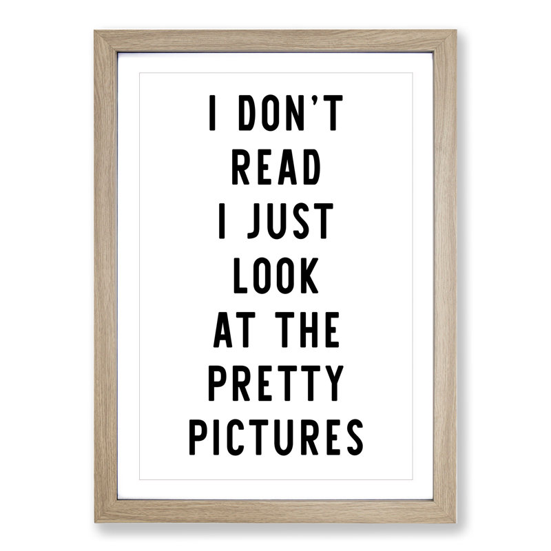 Don't Read - Picture Frame Typography, Oak, 65cm H x 48cm W x 2cm D