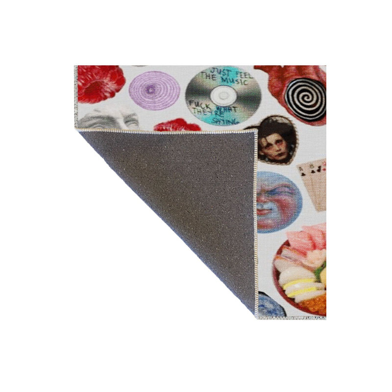 Tapis beige rétro multicolore à motifs mixtes créatifs et lavables à la machine, Tapis de couloir 3 pi 3 po x 9 pi 10 po