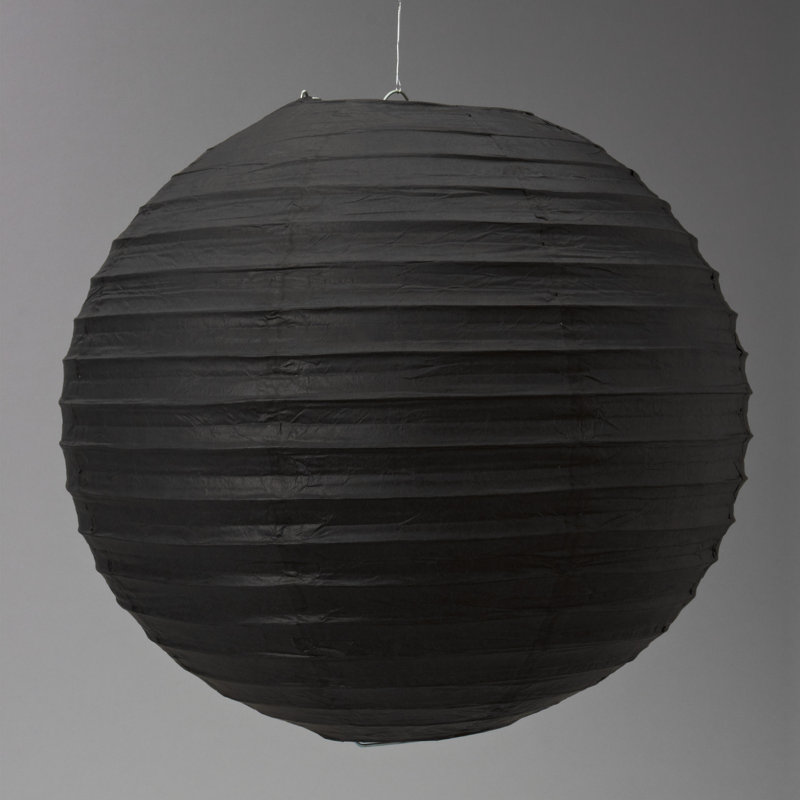 Lanterne en papier, Noir, H 18 po x l 18 po x P 18 po