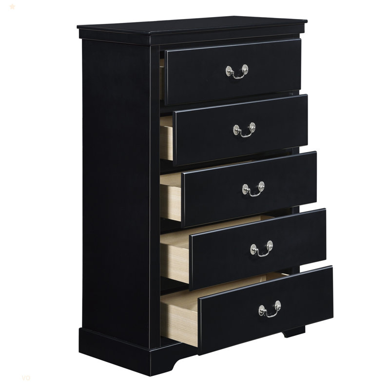 Commode 5 pièces Classic Traditional, Noir