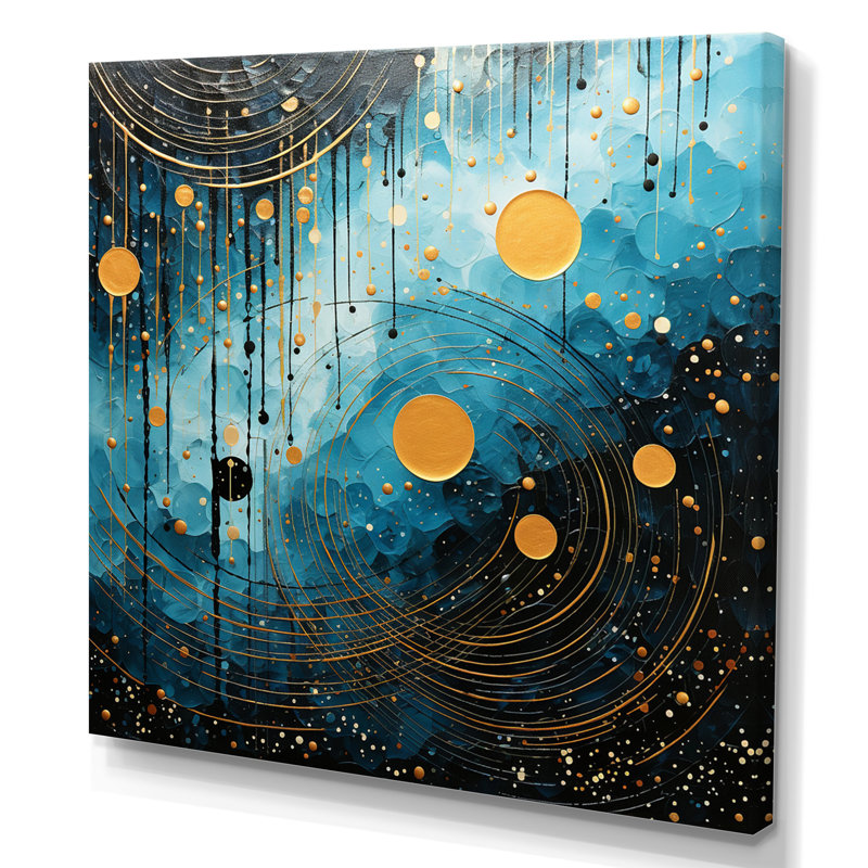 «Blue Minimalisme Moon VI» sur toile, H 30 po x l 30 po x P 1 po, Toile tendue
