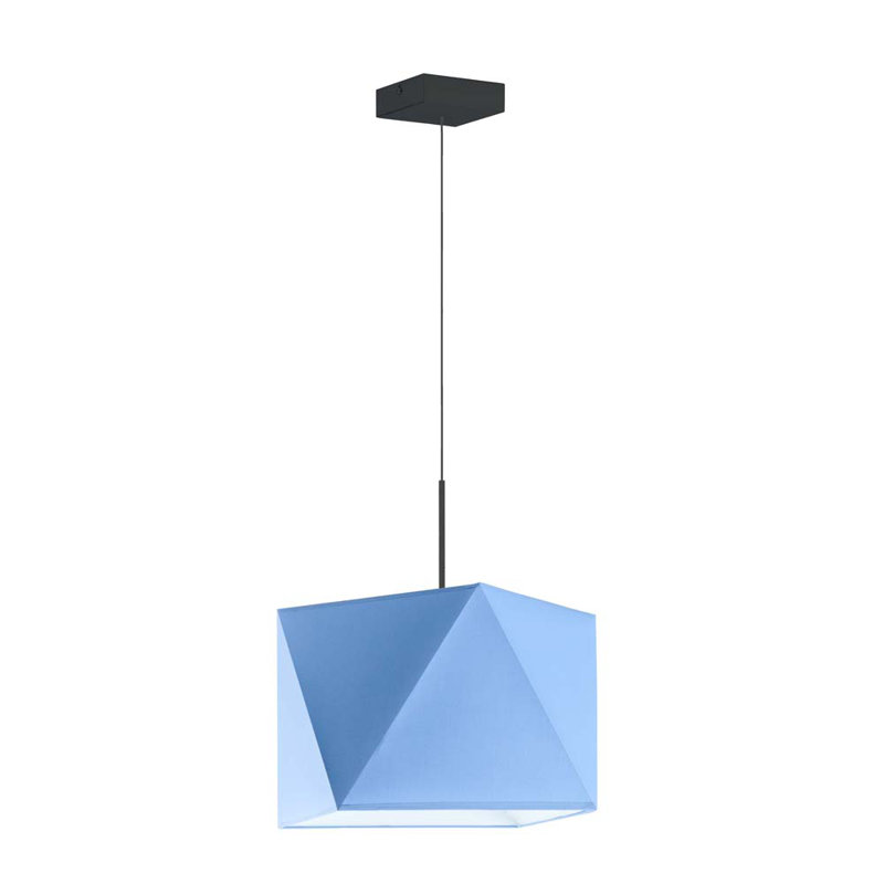 Denegar 1 - Light Single Pendant, Light Blue, Black