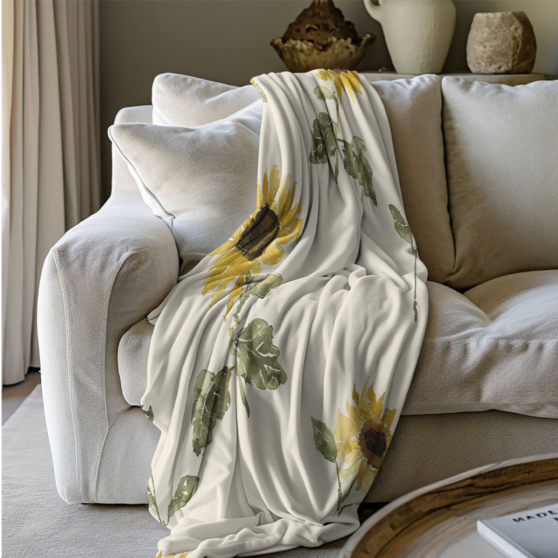 Warm Warm Sunflower Designs - 1 pièce Sherpa Premium, Grand lit