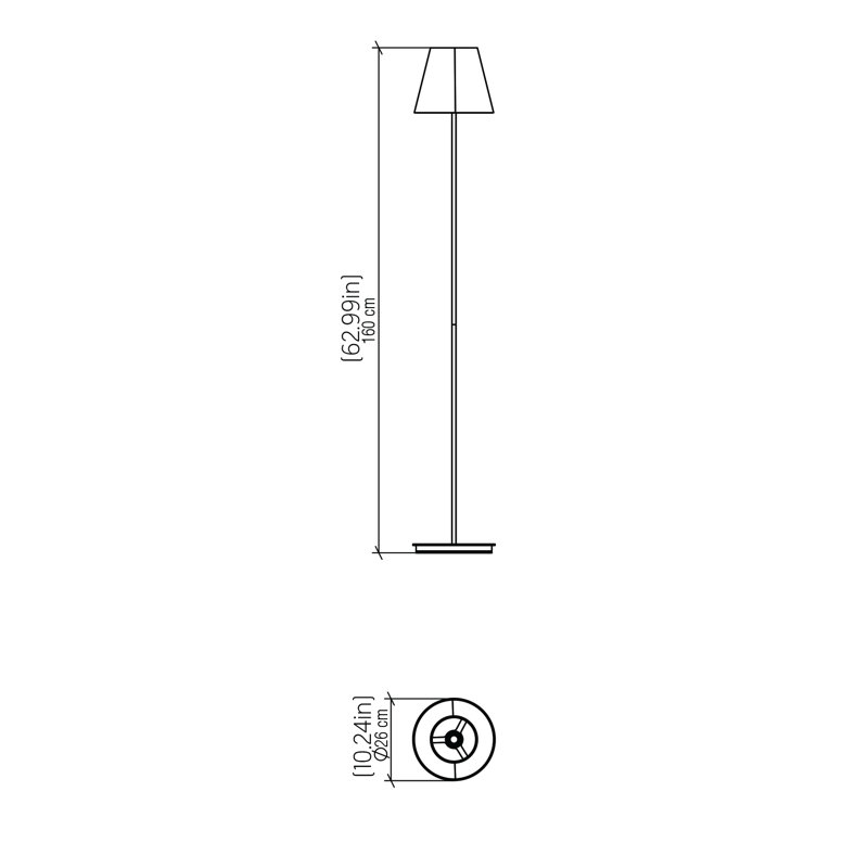 Conical Floor Lamp, Organic Gold