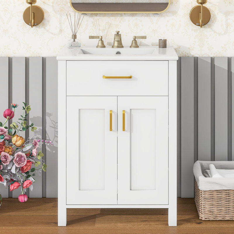 Ensemble de meuble-lavabo simple 24,2 po Fabeha, Blanc