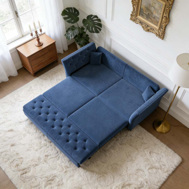 Grand canapé-lit 74,4 po, Bleu