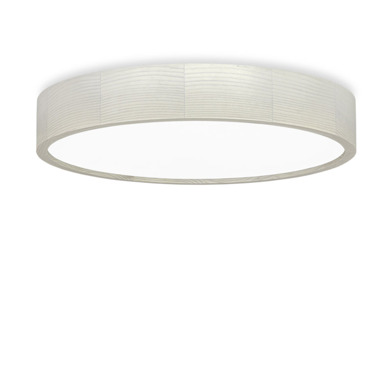Demitra Glass Flush Mount, White Beech, 8cm H x 47.5cm W x 47.5cm D