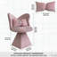 Fauteuil de coiffeuse pivotant avec dossier papillon et velours chenille-978604490