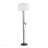 Shadow Contemporary Floor Lamp In Black Steel With White Linen Shade